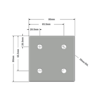 41-120-1SS MODULAR SOLUTIONS TIE PLATE 90MM X 90MM X 6MM<BR>CREATES RIGHT ANGLE, WITH STAINLESS STEEL HARDWARE